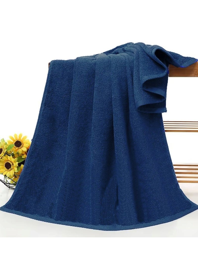 ماكسكون منشفة الشاطئ - 100% قطن 600 جرام لكل متر مربع بمقاس أكبر (90x180 سم)، ملاءة حمام عالية الامتصاص لحمام السباحة، والشاطئ، واللياقة البدنية، والرياضة، واليوجا، اللون أزرق داكن - Image 2