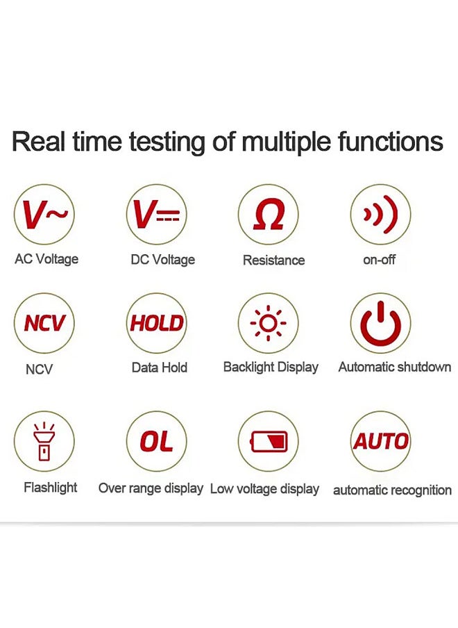 Generic Professional Digital Multimeter Color Display Handheld Multimeter NCV Tester Professional Voltage Current Capacitance Resistance Diode Measurement Meter  - Image 5
