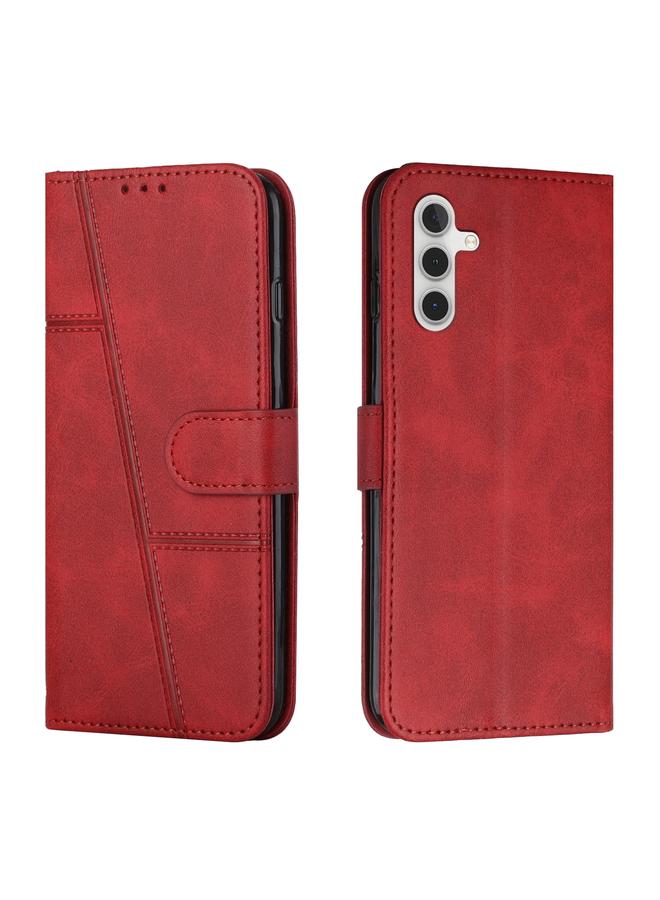 اس-توب جراب لهاتف Samsung Galaxy S25+ / S24+ 5G جراب هاتف من الجلد بخياطة من جلد العجل مع مشبك - Image 1