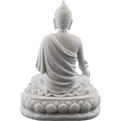 Top Collection Medicine Buddha Statue Buddha of Healing Sculpture in White Marble Finish - 5.5-Inch Collectible Figurine - Image 4