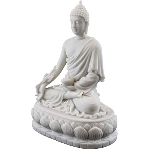 Top Collection Medicine Buddha Statue Buddha of Healing Sculpture in White Marble Finish - 5.5-Inch Collectible Figurine - Image 2