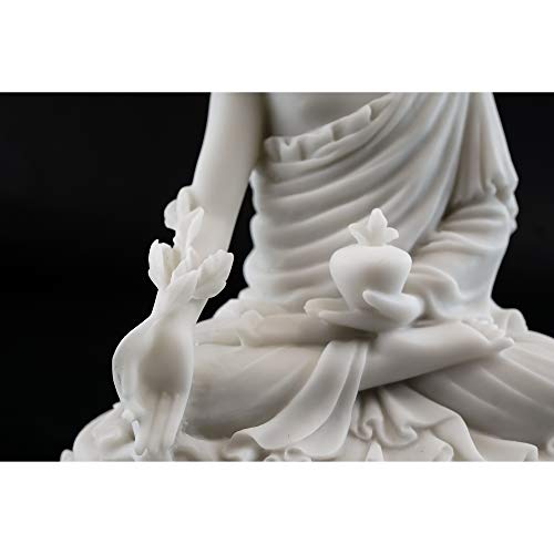 Top Collection Medicine Buddha Statue Buddha of Healing Sculpture in White Marble Finish - 5.5-Inch Collectible Figurine - Image 5