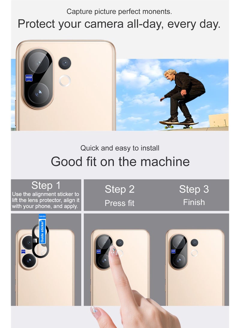 Camera Cover for Vivo V60 - Ring Camera Lens Protector, Scratch-Resistant HD Clarity Ultra-Thin 9H Tempered Glass with Alloy Metal & Best Camera Protection - - Image 4