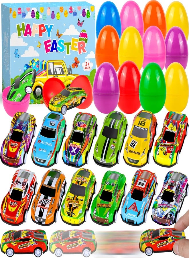 Seifar 24Pack Prefilled Easter Eggs with Pull Back Cars,Mini Race Car Prefilled Easter Basket Stuffers Gifts Party Favors for Classroom Prizes Goodie Bag Egg Hunt - Image 1