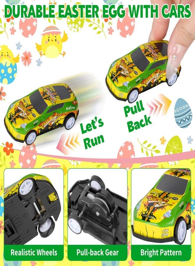 Seifar 24Pack Prefilled Easter Eggs with Pull Back Cars,Mini Race Car Prefilled Easter Basket Stuffers Gifts Party Favors for Classroom Prizes Goodie Bag Egg Hunt - Image 3
