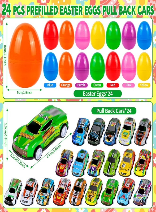 Seifar 24Pack Prefilled Easter Eggs with Pull Back Cars,Mini Race Car Prefilled Easter Basket Stuffers Gifts Party Favors for Classroom Prizes Goodie Bag Egg Hunt - Image 2