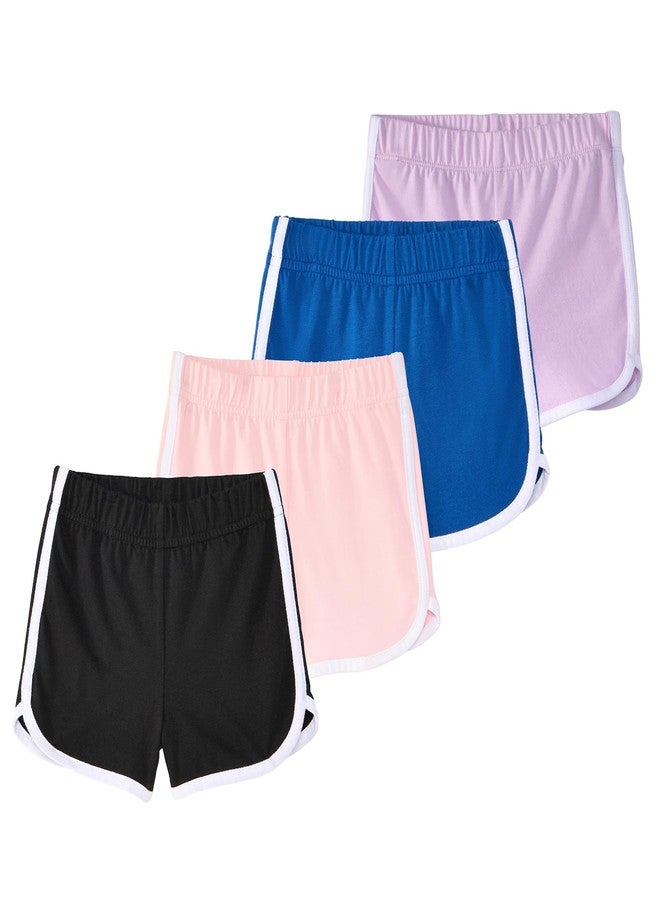 Garanimals Baby & Toddler Girl Black Dolphin Shorts - Machine-Washable Kid's Clothes - Size 4T - Purple, Navy Blue, Light Pink, Black - 4 Pack - Image 1