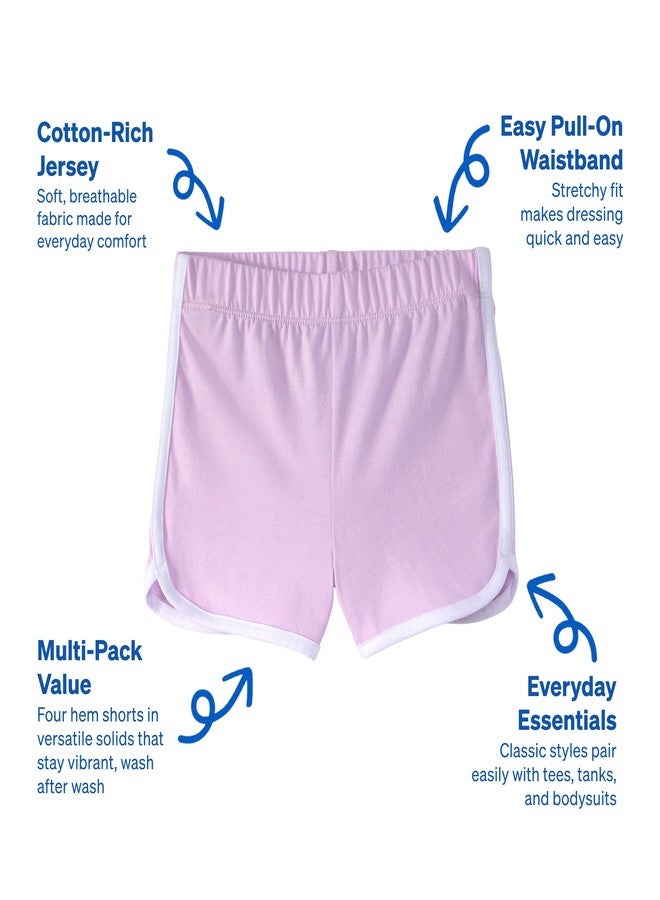 Garanimals Baby & Toddler Girl Black Dolphin Shorts - Machine-Washable Kid's Clothes - Size 4T - Purple, Navy Blue, Light Pink, Black - 4 Pack - Image 3