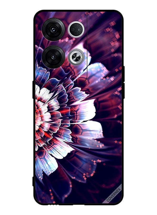 Protective Case Cover For Oppo Reno8 Pro+ Reflected Big Flower On Left Side