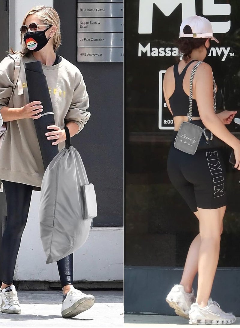 لينند 2 السفر حقيبة الغسيل ، الملابس القذرة التشطيب [ ترقية ] ، مع مقبض الألومنيوم تسلق مشبك , مناسبة لأنّ السفر ، والتخييم ، واللياقة البدنية ، والطلاب ( أسود و رمادي ) 61cm x 53cm - Image 4