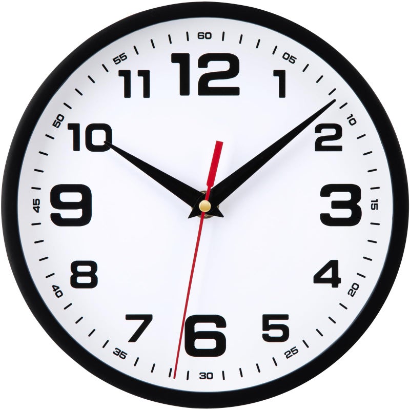 Warminn Wall Clock Silent Non-Ticking Modern Clocks Battery Operated 8 Inch Small Analog Clock Decorative for Living Room Bedroom Kitchen Office Decor (Black) - Image 1