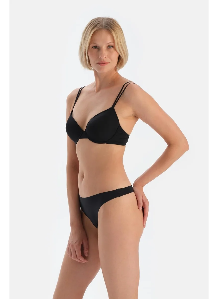 dagi Black 5143KC Laser Cut Thong Panties