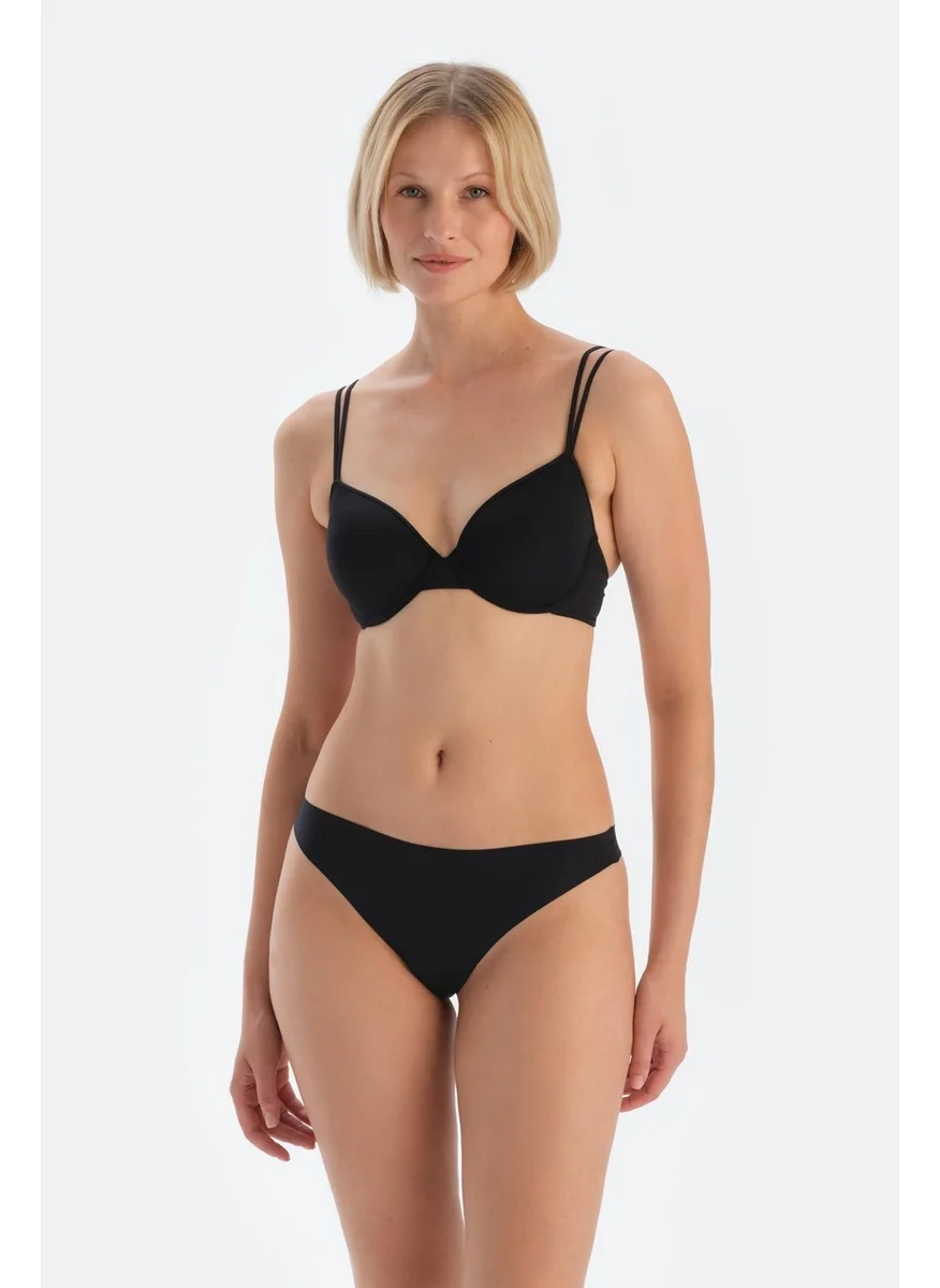 dagi Black 5143KC Laser Cut Thong Panties