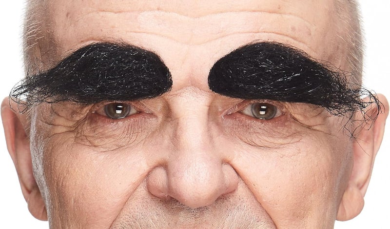 Mustaches Self Adhesive Novelty Realistic Fake Eyebrows Black Color - Image 1