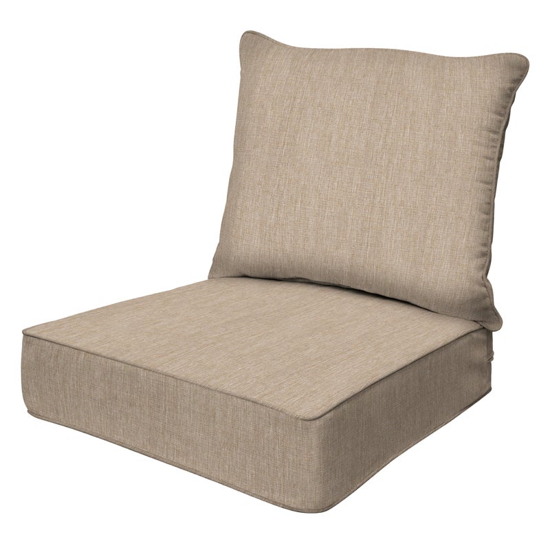 Honeycomb Outdoor Heritage Deep Seat, 24 x 23, Textured Solid Birch Tan Chair Cushion with Removable Cover, for Patio Furniture - Image 1