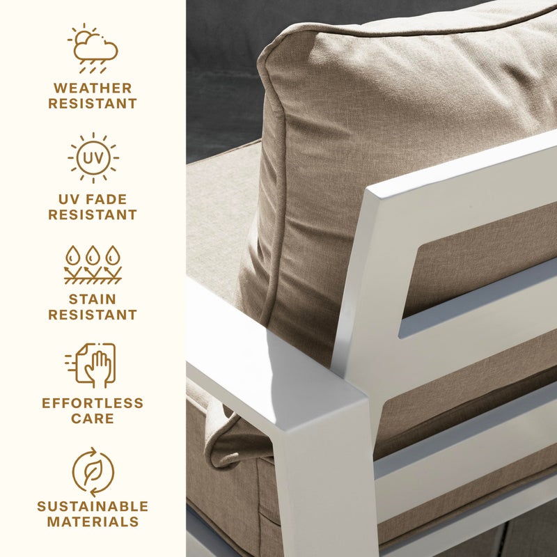 Honeycomb Outdoor Heritage Deep Seat, 24 x 23, Textured Solid Birch Tan Chair Cushion with Removable Cover, for Patio Furniture - Image 5