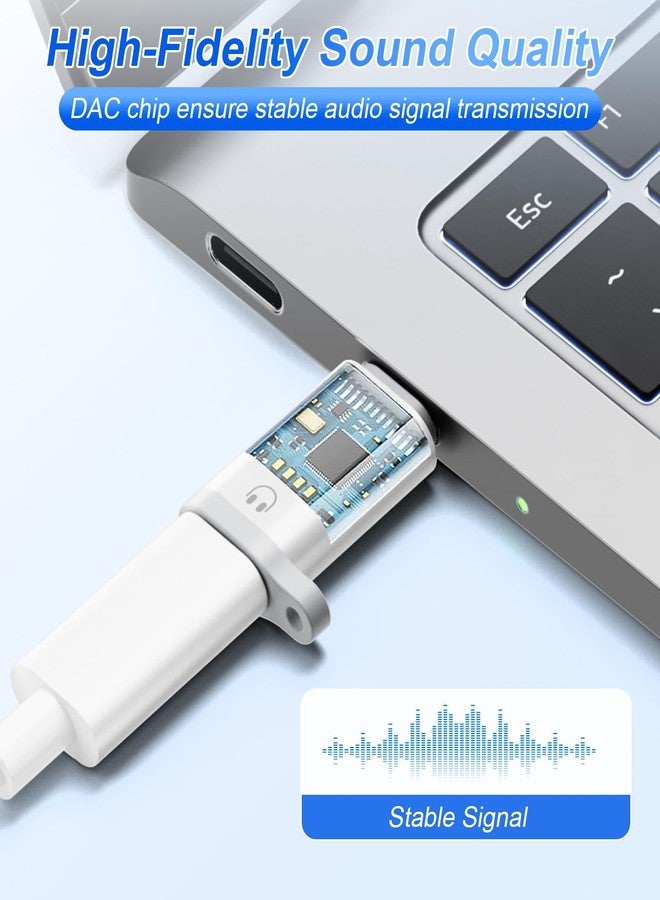 محول Denlane من Lightning إلى USB-C لسماعات الرأس، يدعم التحكم في الخط، عبوتان. محول USB-C ذكر إلى Lightning أنثى للصوت فقط، غير مخصص للشحن أو نقل البيانات، USB-C لأجهزة Apple iPhone 16-15/iPad - Image 5