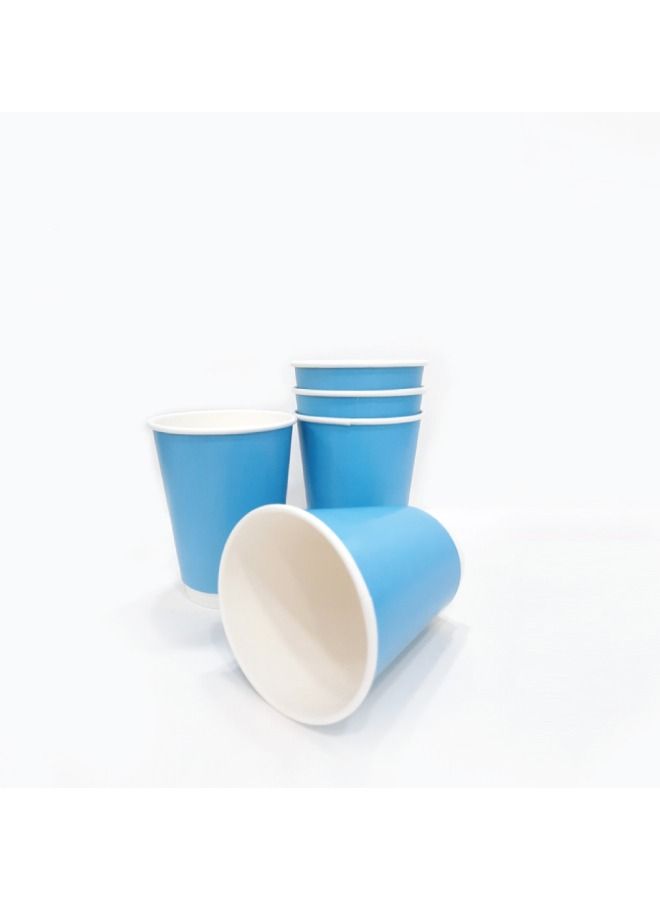 SNH Packing Disposable Double Wall Blue Coffee Cups 12 Ounce Coffee Cups To Go 50 pack Paper Coffee Cups and Designs, Recyclable, Hot Coffee Cups.  - Image 2