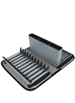 Dish Countertop Dish Rack Set with Sponge Drying Mat in PP, Polyester, for Kitchen, in Gray EMPV-GIFT09  - Image 1