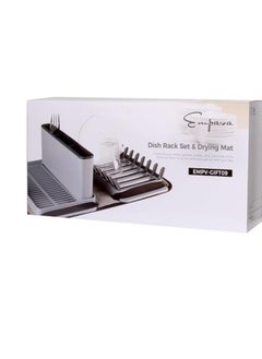 Dish Countertop Dish Rack Set with Sponge Drying Mat in PP, Polyester, for Kitchen, in Gray EMPV-GIFT09  - Image 3