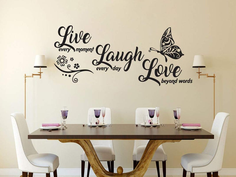 DivineDesigns Divine Designs™ PVC Vinyl Self-Adhesive 'Live Laugh Love' Wall Sticker for Living Room, Bedroom, Office Wall Decoration (30 X 13 INCH) Pack 1 - Image 1