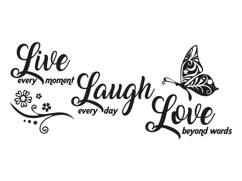 DivineDesigns Divine Designs™ PVC Vinyl Self-Adhesive 'Live Laugh Love' Wall Sticker for Living Room, Bedroom, Office Wall Decoration (30 X 13 INCH) Pack 1 - Image 2