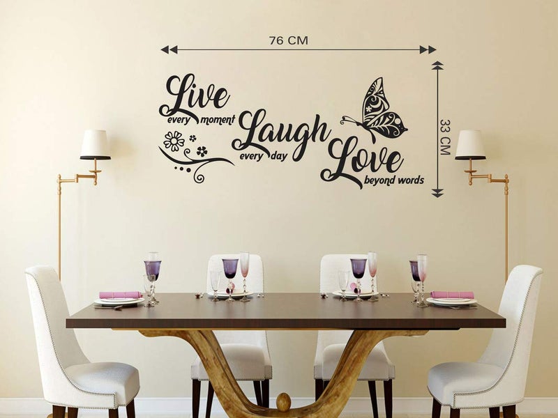 DivineDesigns Divine Designs™ PVC Vinyl Self-Adhesive 'Live Laugh Love' Wall Sticker for Living Room, Bedroom, Office Wall Decoration (30 X 13 INCH) Pack 1 - Image 3