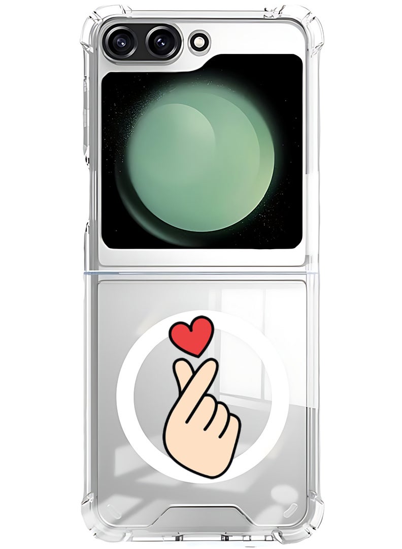 Theodor Magnetic Case for Samsung Galaxy Z Flip 5 Compatible with MagSafe Wireless Charging, Shockproof Phone Bumper Cover Snap Love - Image 1