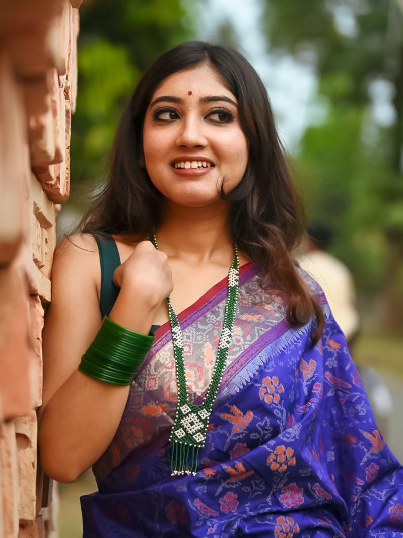 EthnicJunction Women's Purple Silk Woven Saree With Blouse Piece | Wedding saree | Purple Saree - Image 5