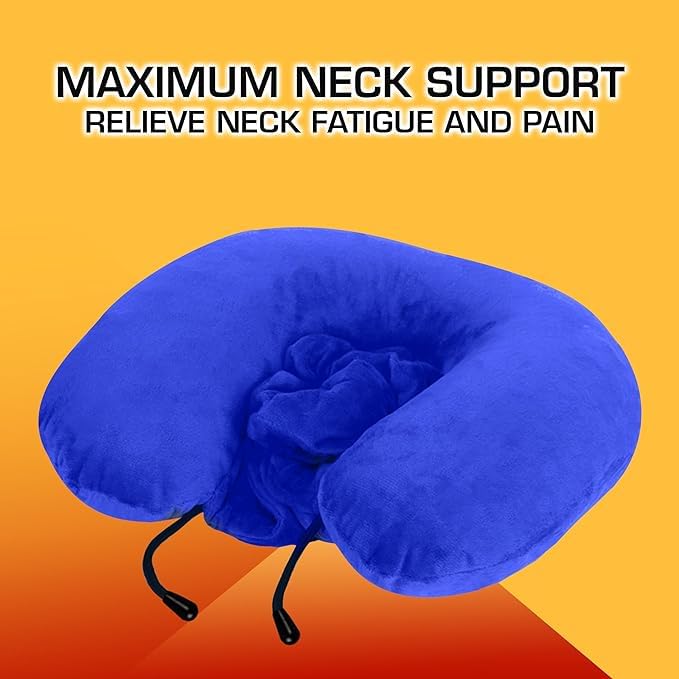 BigPlayer BigPlayer Travel Pillow with Hood Air Cushion Car Pillows for Comfort Sleep and Travel in Plane Flight Train Airplane for Men and Women Travel Accessory Pillow for Neck Support Pain Relief - Image 4