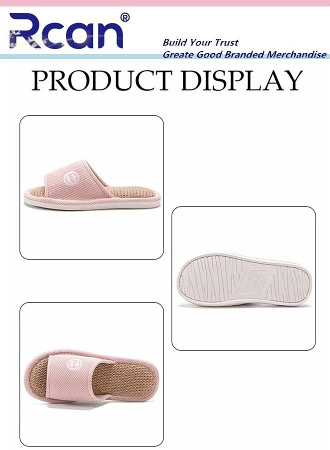 Rcan Slippers for Women Memory Foam House Bedroom Slippers with Thick Sole Non-Slip Soft Slippers Open Toe Women's Bath Slipper House Sandals for Indoor & Outdoor EUR38-39  - Image 3