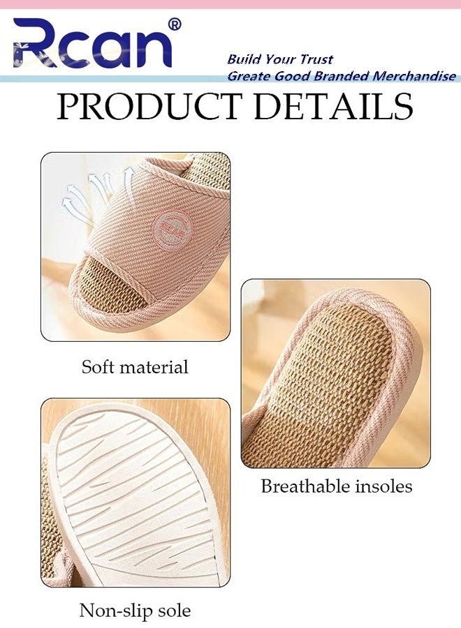 Rcan Slippers for Women Memory Foam House Bedroom Slippers with Thick Sole Non-Slip Soft Slippers Open Toe Women's Bath Slipper House Sandals for Indoor & Outdoor EUR38-39  - Image 2