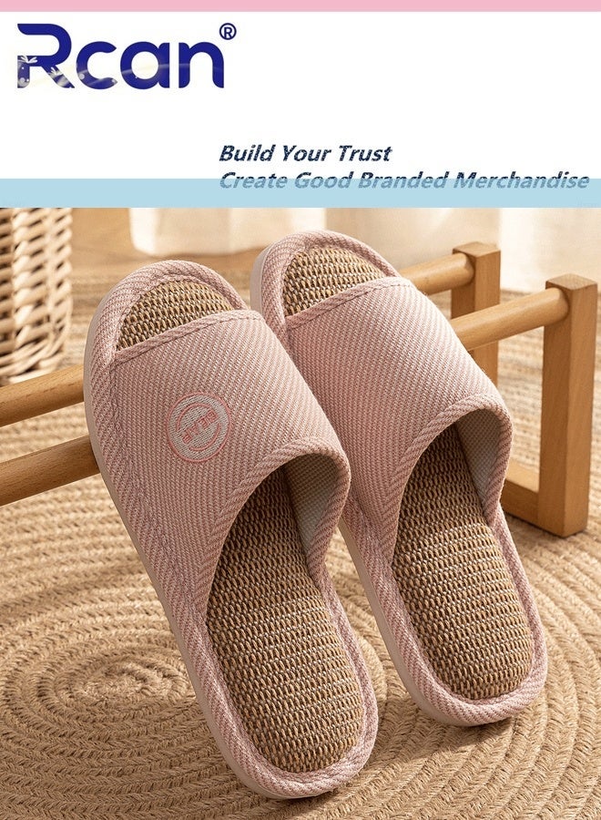 Rcan Slippers for Women Memory Foam House Bedroom Slippers with Thick Sole Non-Slip Soft Slippers Open Toe Women's Bath Slipper House Sandals for Indoor & Outdoor EUR38-39  - Image 1