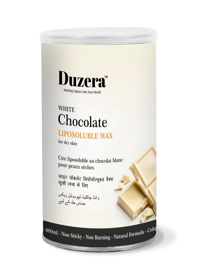 Duzera Professional White Chocolate Liposoluble Wax for Body Hair Removal | Gentle Waxing for Sensitive Skin with Tan Removal, No Skin Burn, Slows Hair Regrowth (800 ML, White Chocolate Liposoluble Wax) - Image 1