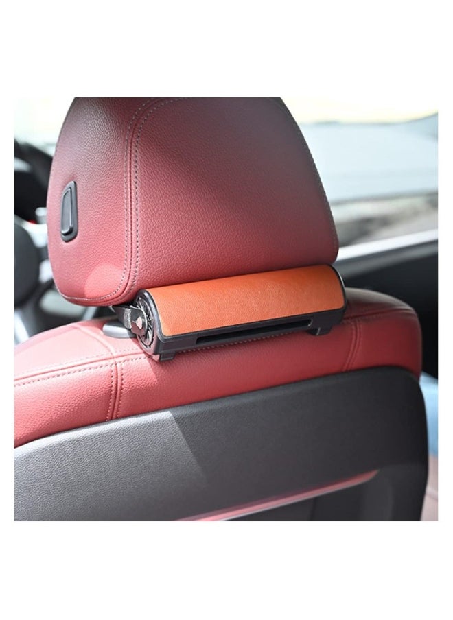 Generic Portable Car Seat Fan, for Front Rear Seat Passenger, USB Powered and 3 Speeds Strong Cooling Air Fan Adjustable Strap for SUV, RV, Vehicles, Office Seats (Brown)  - Image 2