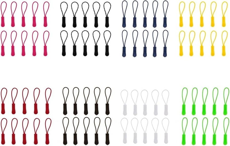 Zipper Pulls Extension Tabs Cord Tags Fixer For Jacket Backpack 10Pcs Dark Red - Image 3