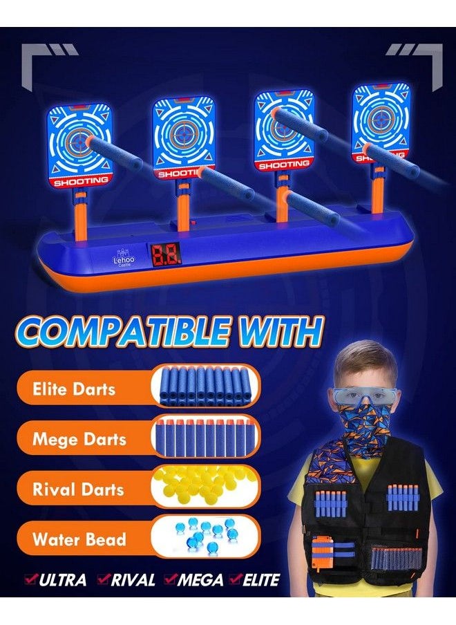 Lehoo Castle - Electronic Shooting Targets Digital Target For Nerf Guns With Autoreset Scoring Shooting Games Includes Kids Tactical Vest 60 Bullets Glasses Gift Toy For Kids Boys Girls - Image 1
