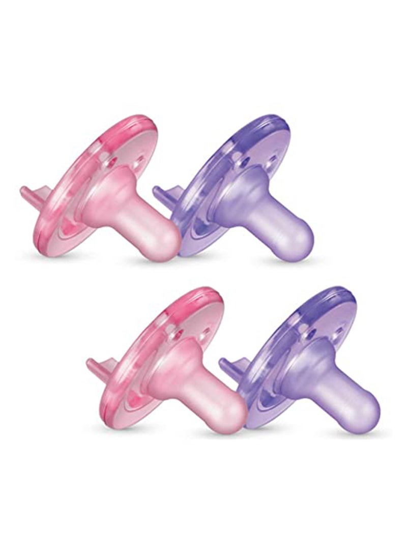 Philips Avent Free-Bpa and Latex Silicone Soothie Pacifier, Pack of 2, Pink/Purple - SCF190/02 - Image 4