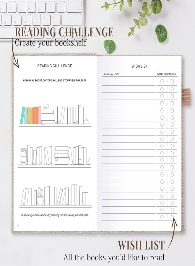 JUBTIC Reading Journal - Book Journal Reading Log for Review and Track Your Reading Progress - Gift Book Accessories for Book Lovers and Voracious Readers - 75 Books，A5 Size (Beige) - Image 4