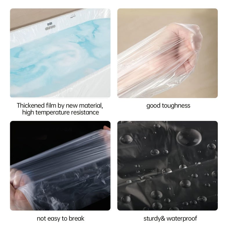 10 Pack Transparent Disposable Bathtub Mats Large Plastic Bathtub Liners for Home Hotel Bathtubs and Beauty Salon 102x47 Inches - Image 5