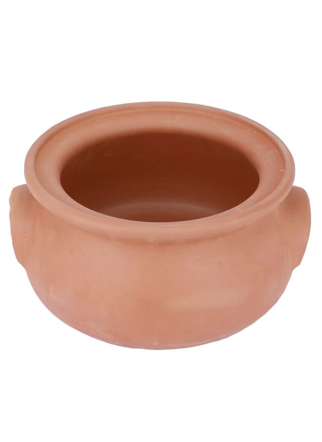 Medium deep clay pot with lid