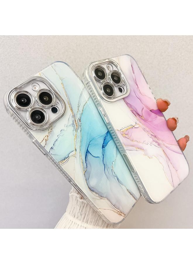 S-TOP Case For iPhone 16 Plus Electroplated Marble Texture Phone Case - Image 4