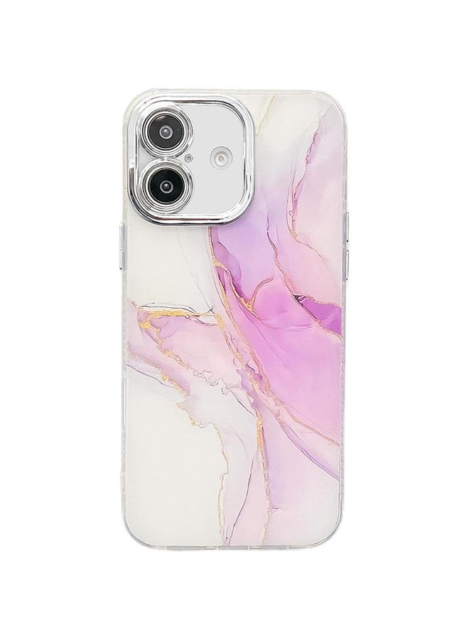 S-TOP Case For iPhone 16 Plus Electroplated Marble Texture Phone Case - Image 1