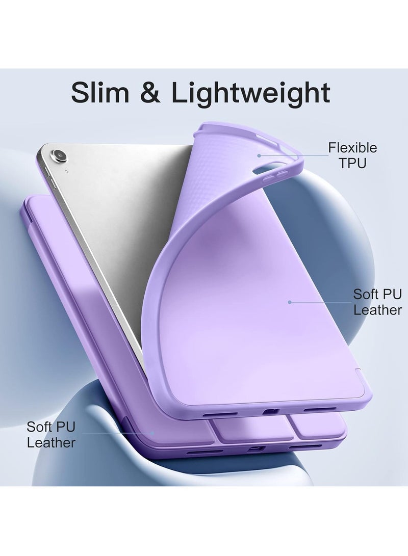 TIGER Compatible with iPad 10th Generation Case 10.9 Inch (2022) – Lavender Smart Cover with Pencil Holder – Slim Lightweight Trifold Stand – TPU Back – Auto Sleep/Wake – Durable & Stylish - Image 4