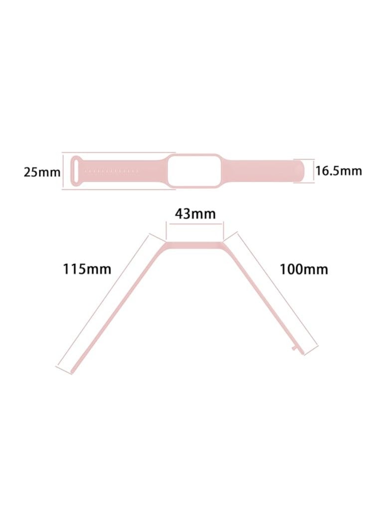 2 × حزام لفرقة Redmi الذكية 2 شريط للنساء والرجال، أساور معصم من السيليكون كبيرة الحجم وقابلة للاستبدال (وردي) - Image 4