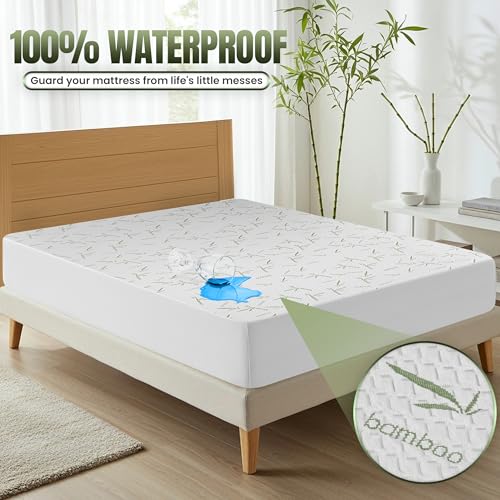Utopia Bedding Waterproof Cooling Mattress Protector Twin Size Bed, Premium 200 GSM Viscose Made from Bamboo Mattress Cover, Fits 15 Inches Deep, Fitted Style with Stretchable Pockets - Image 2