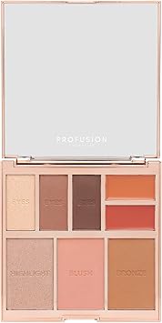 Profusion Cosmetics باليت مكياج كامل للوجه من بروفيوجن كوزمتيكس - 8 درجات نود للعيون والوجه والشفتين لمظهر مكياج طبيعي وجريء - أساسي مكياج نهائي للبشرة المتوسطة إلى الداكنة نود - Image 3
