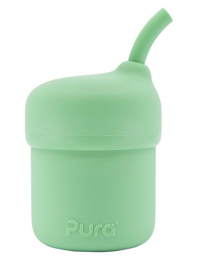 Pura Mymy Silicone Straw Cup; Spill Proof Reusable Food Grade Silicone Plasticfree ; For Kids Toddlers Babies & Infants (Moss) - Image 2