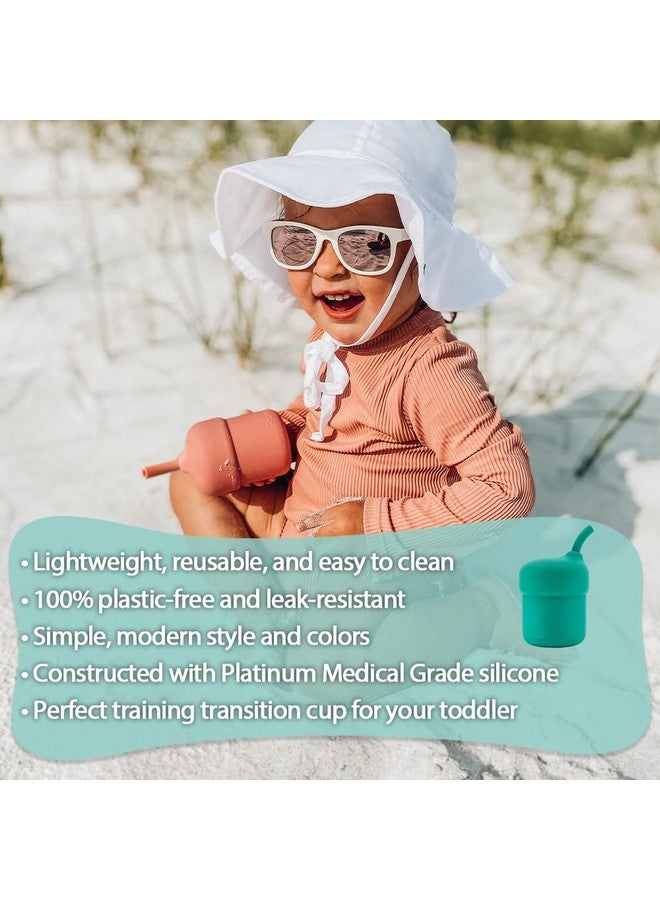 Pura Mymy Silicone Straw Cup; Spill Proof Reusable Food Grade Silicone Plasticfree ; For Kids Toddlers Babies & Infants (Moss) - Image 3