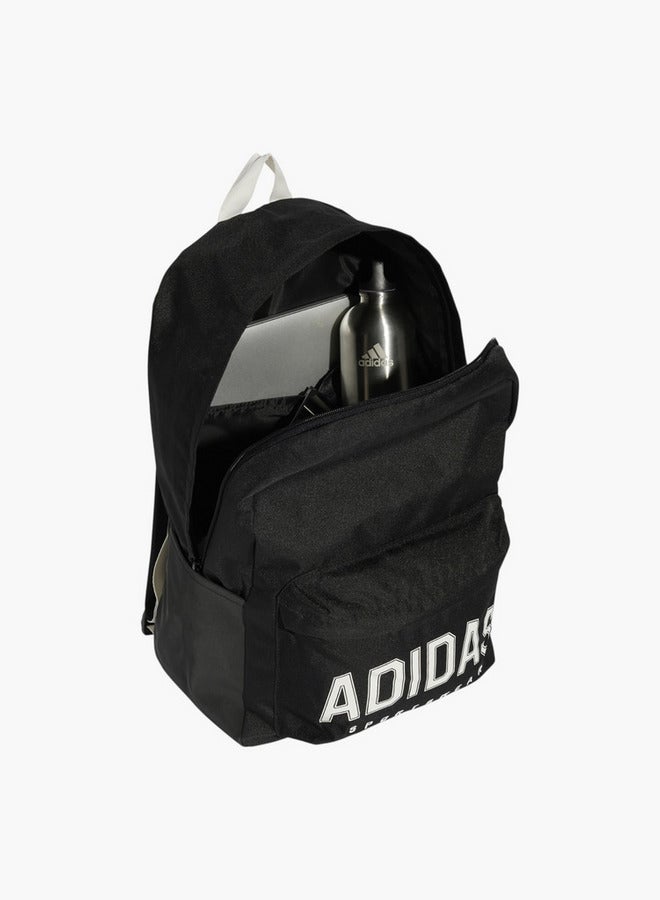 Adidas حقيبة ظهر مدرسية بطباعة شعار مع أحزمة قابلة للتعديل وإغلاق بسحاب - Image 3
